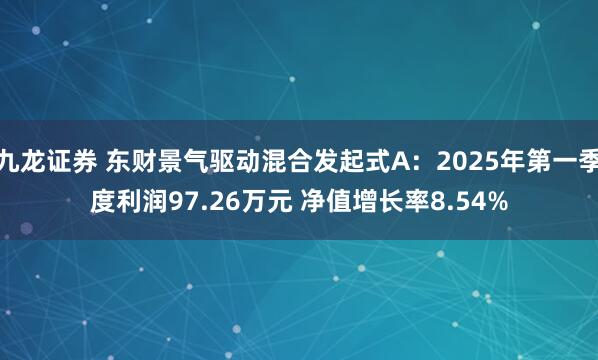 九龙证券 东财景气驱动混合发起式A：2025年第一季度利润97.26万元 净值增长率8.54%