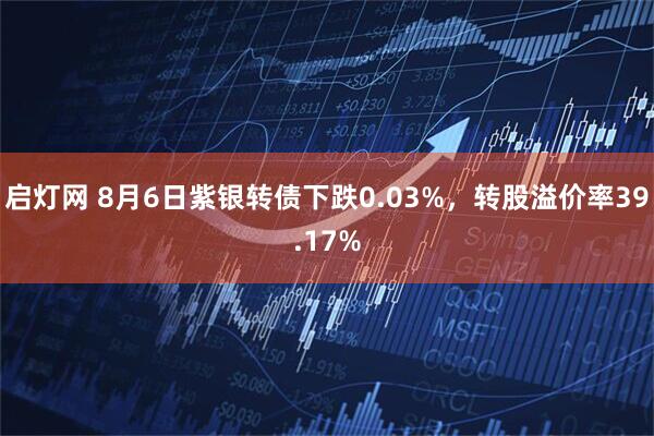 启灯网 8月6日紫银转债下跌0.03%，转股溢价率39.17%